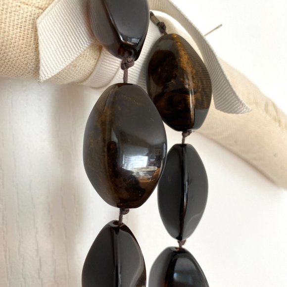 Banana Republic Chunky Dark Brown Beaded Statement Necklace - Picture 11 of 14